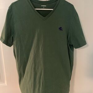 Express Men's Olive V-Neck Tee